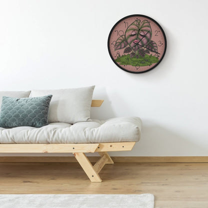 Plant Love 10x10 Wall Clock - Alocasia Pink Cuprea
