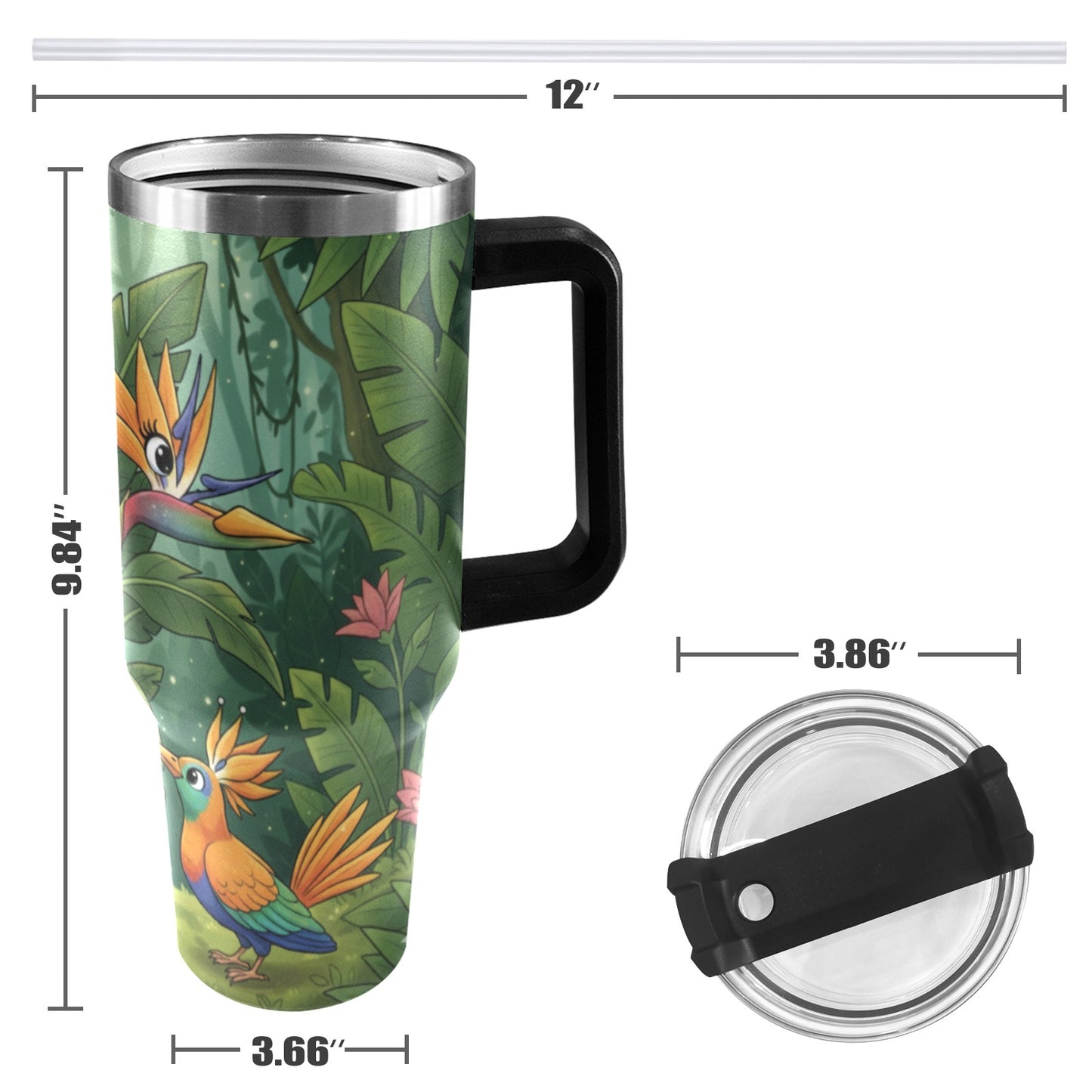 Plant Love Bird of Paradise 40oz Stainless Steel Tumbler