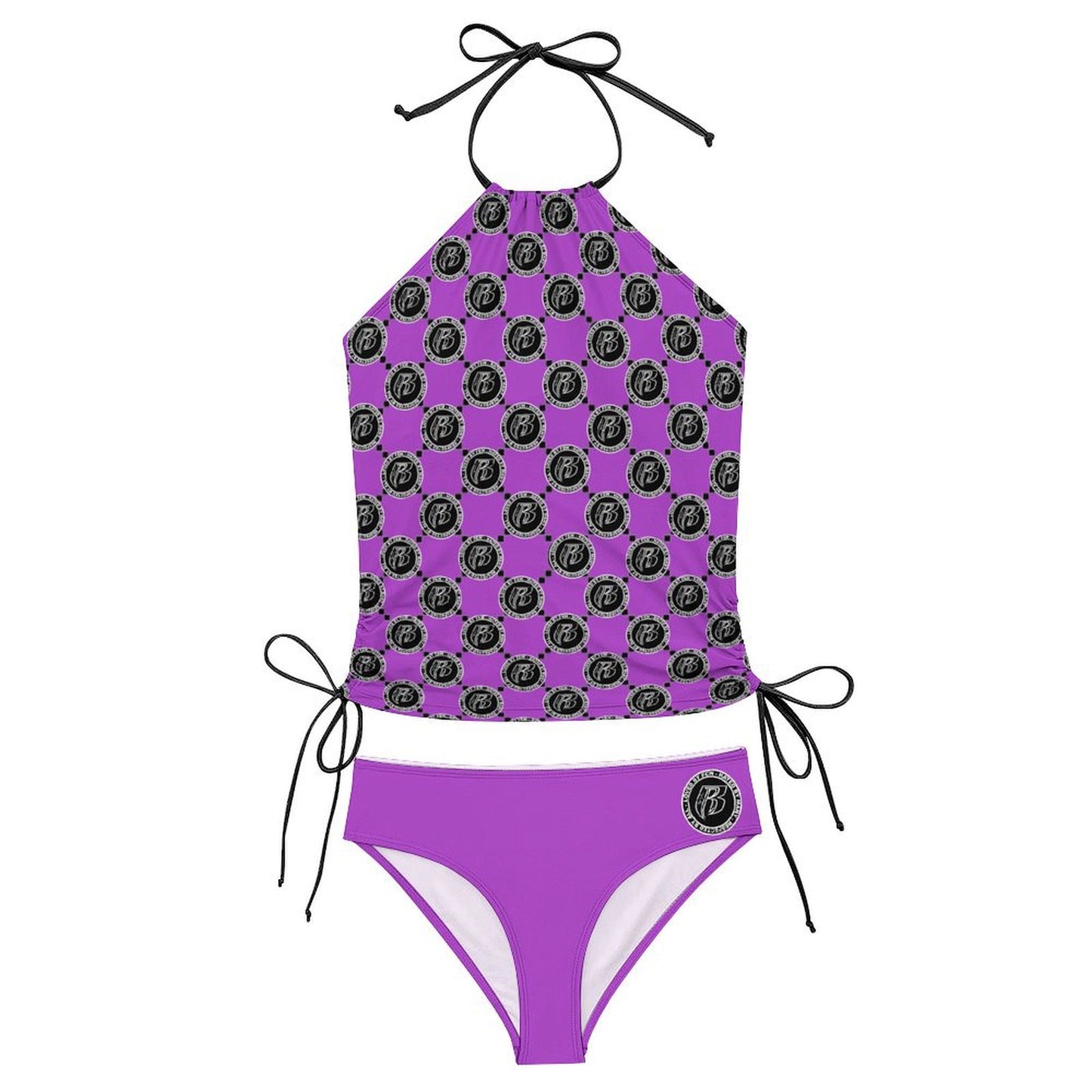 RR Two Piece Halter Swimsuit RR Coin Purple
