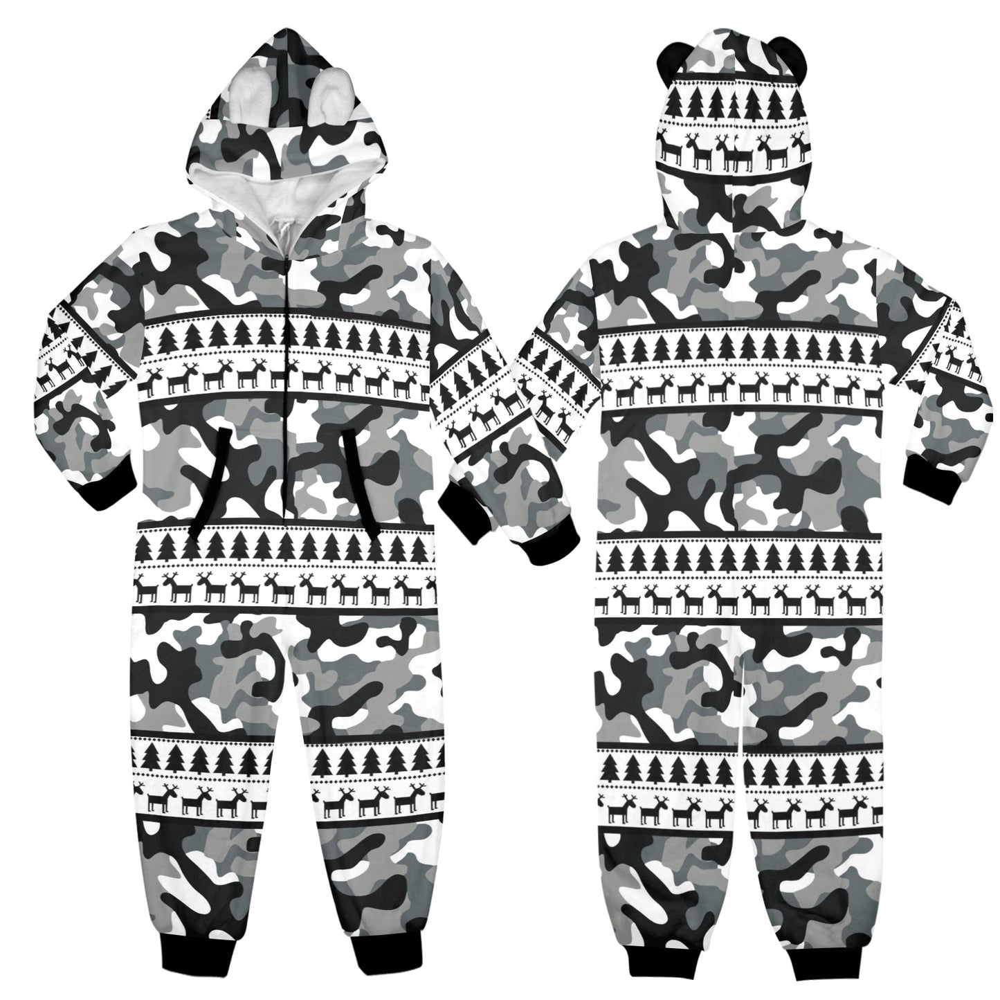 RR Christmas Onesie for Kids with Ears- Camo