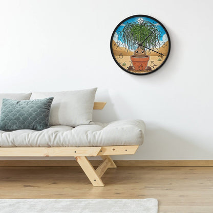 Plant Love 10x10 Wall Clock - Ponytail Palm