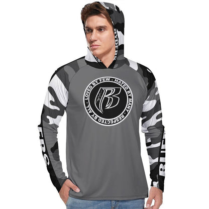 RR Long Sleeve Sun Protection Hoodie Gry/Camo - Add your name.