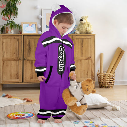 Kids Crayon Onesie Purple