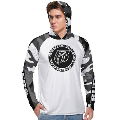RR Long Sleeve Sun Protection Hoodie Wht/Camo - Add your name.