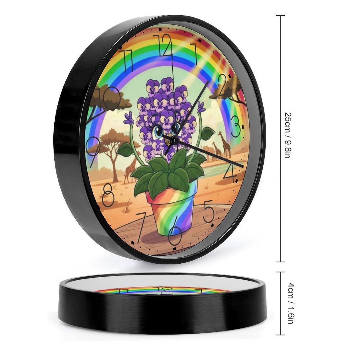 Plant Love 10x10 Wall Clock - African Violet