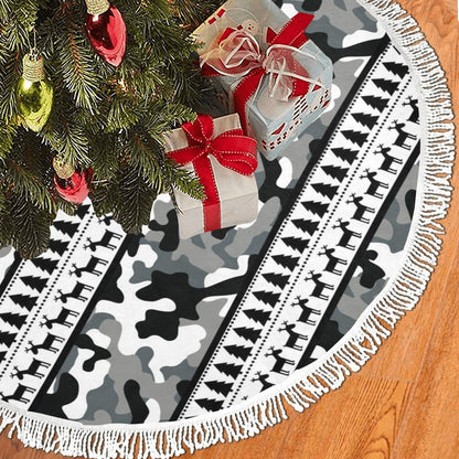 RR Christmas Thick Fringe Christmas Tree Skirt 48"x48" - Camo