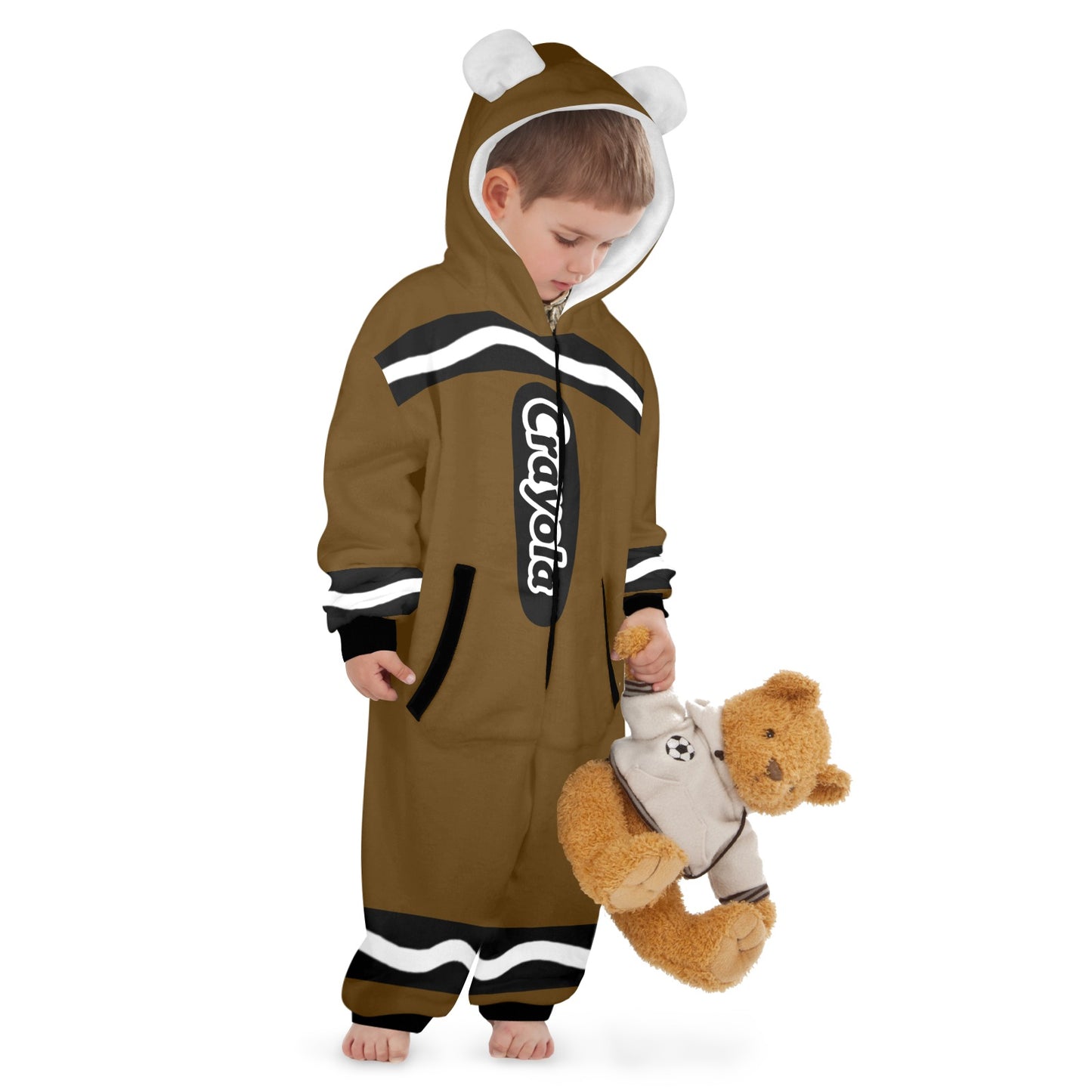 Kids Crayon Onesie Brown