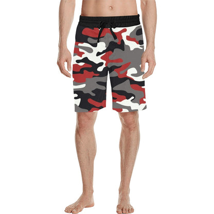 Fort Worth Mens Casual Shorts Red Camo