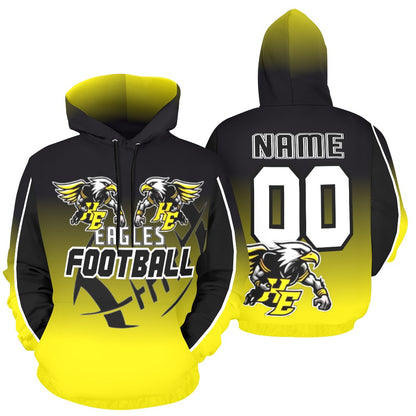 HYA Eagles Football Silky Hoodie Gradient - ADD THE PLAYER NAME AND NUMBER