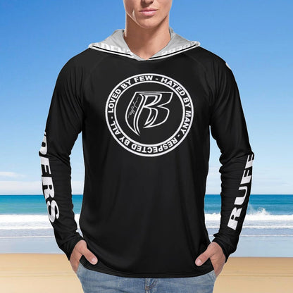 RR Long Sleeve Sun Protection Hoodie Blk - Add your name.