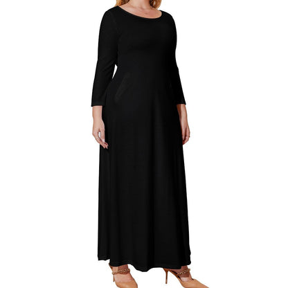 CMR Plus Size Loose-Fit Long Sleeve Dress