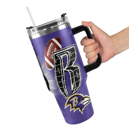 RR RAVENS 40OZ STAINLESS STEEL TUMBLER 2025