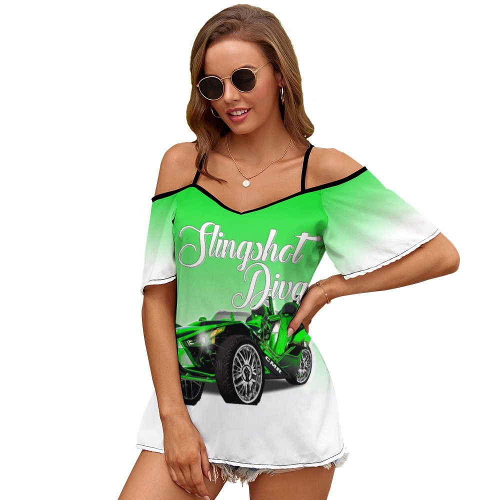 3>2 Off-Shoulder Camisole Top Green