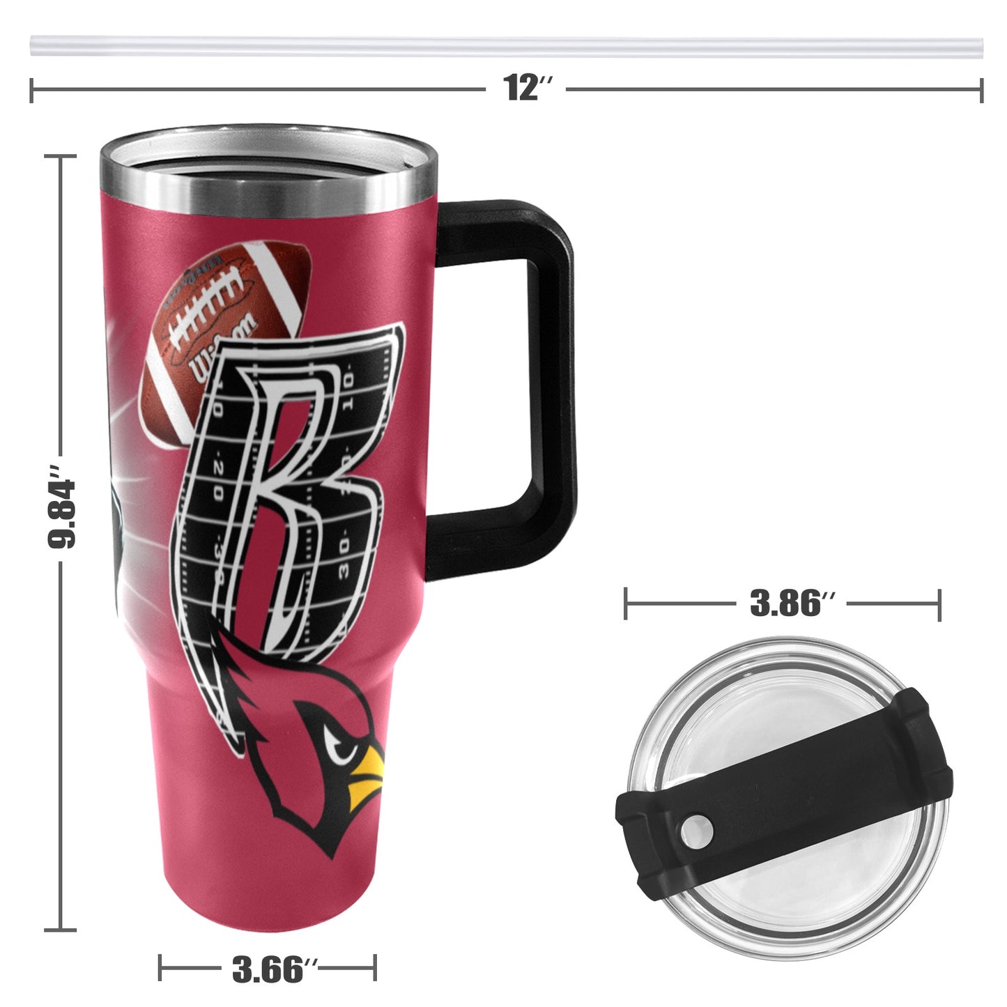 RR CARDINALS 40OZ STAINLESS STEEL TUMBLER 2025
