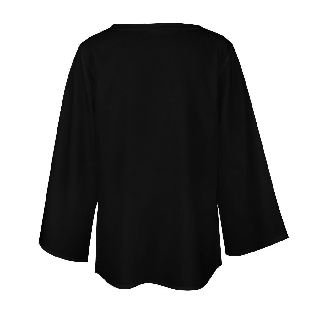 CMR Loose-Fit Chiffon Long-Sleeve Top