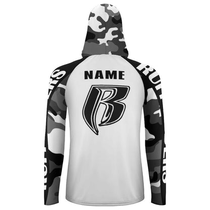RR Long Sleeve Sun Protection Hoodie Wht/Camo - Add your name.
