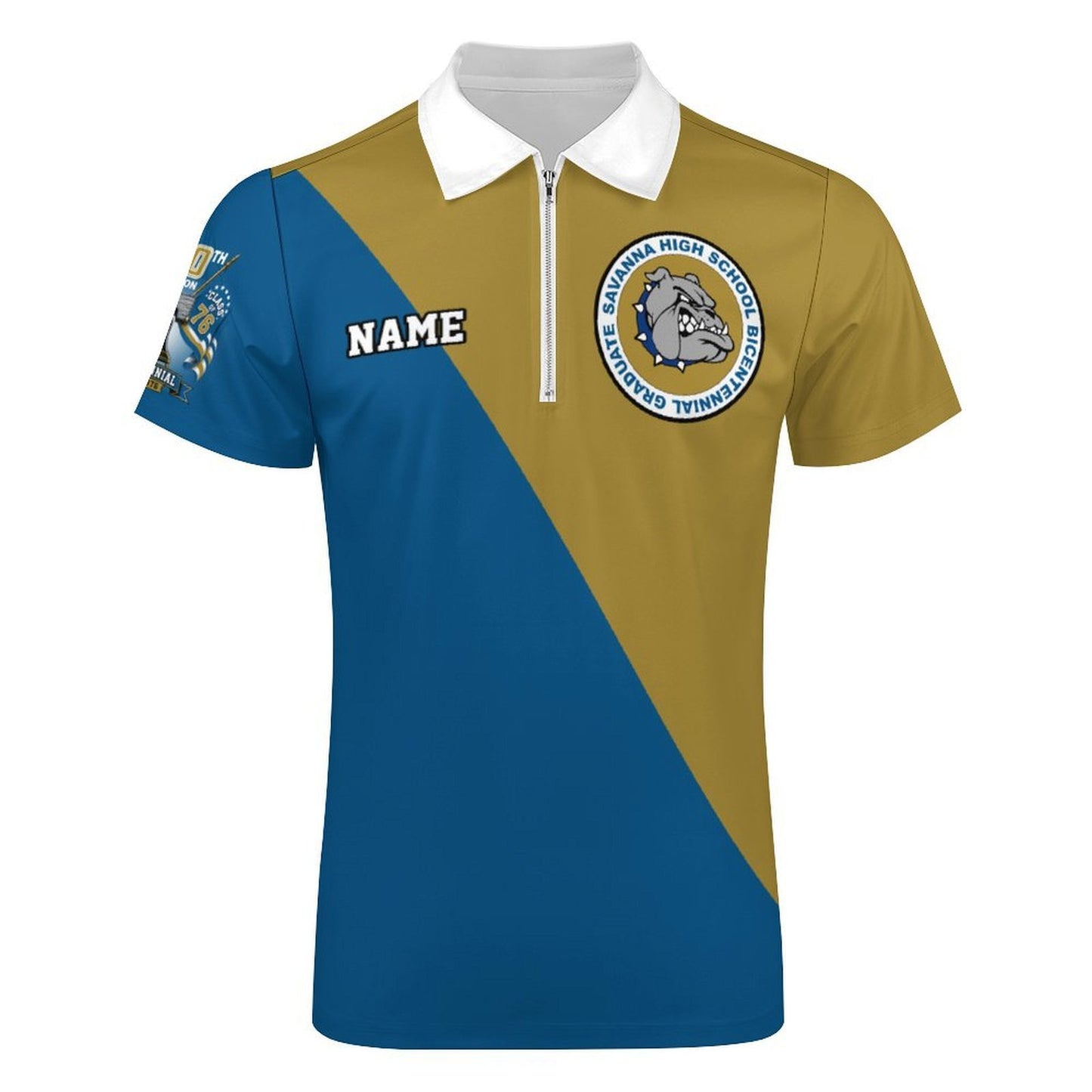 Savannah Bulldogs Short-Sleeve Zip Polo Shirt