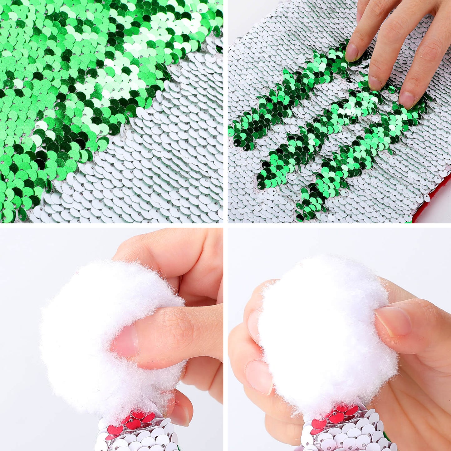 RR Christmas Color Changing Sequin Hat - Red/Wht Snowflake