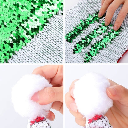 RR Christmas Color Changing Sequin Hat - Blk/Red/Gry