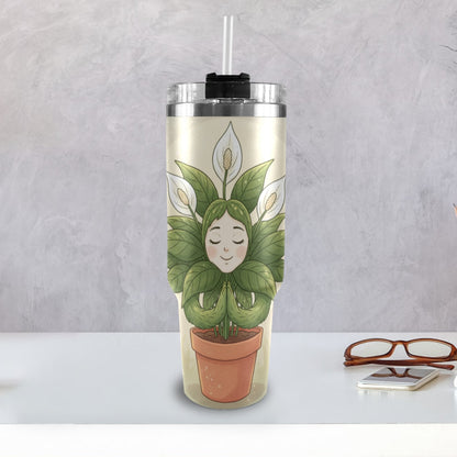 Plant Love Peace Lily 40oz Stainless Steel Tumbler