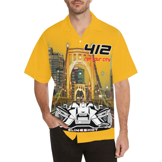 Slingshot Rep your City Short Sleeve Button Down Shirt - CHOOSE YOUR COLOR AND CITY