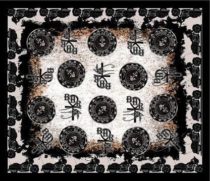 BHR 20"x20" Bandana Blk/Cream