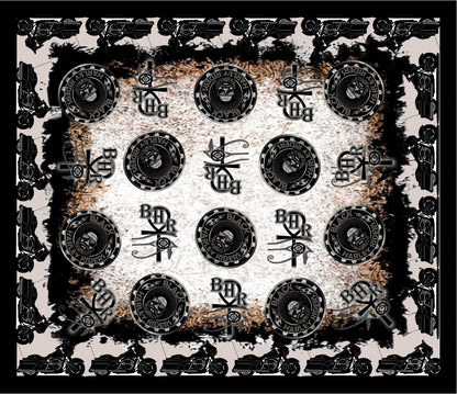 BHR 20"x20" Bandana Blk/Cream