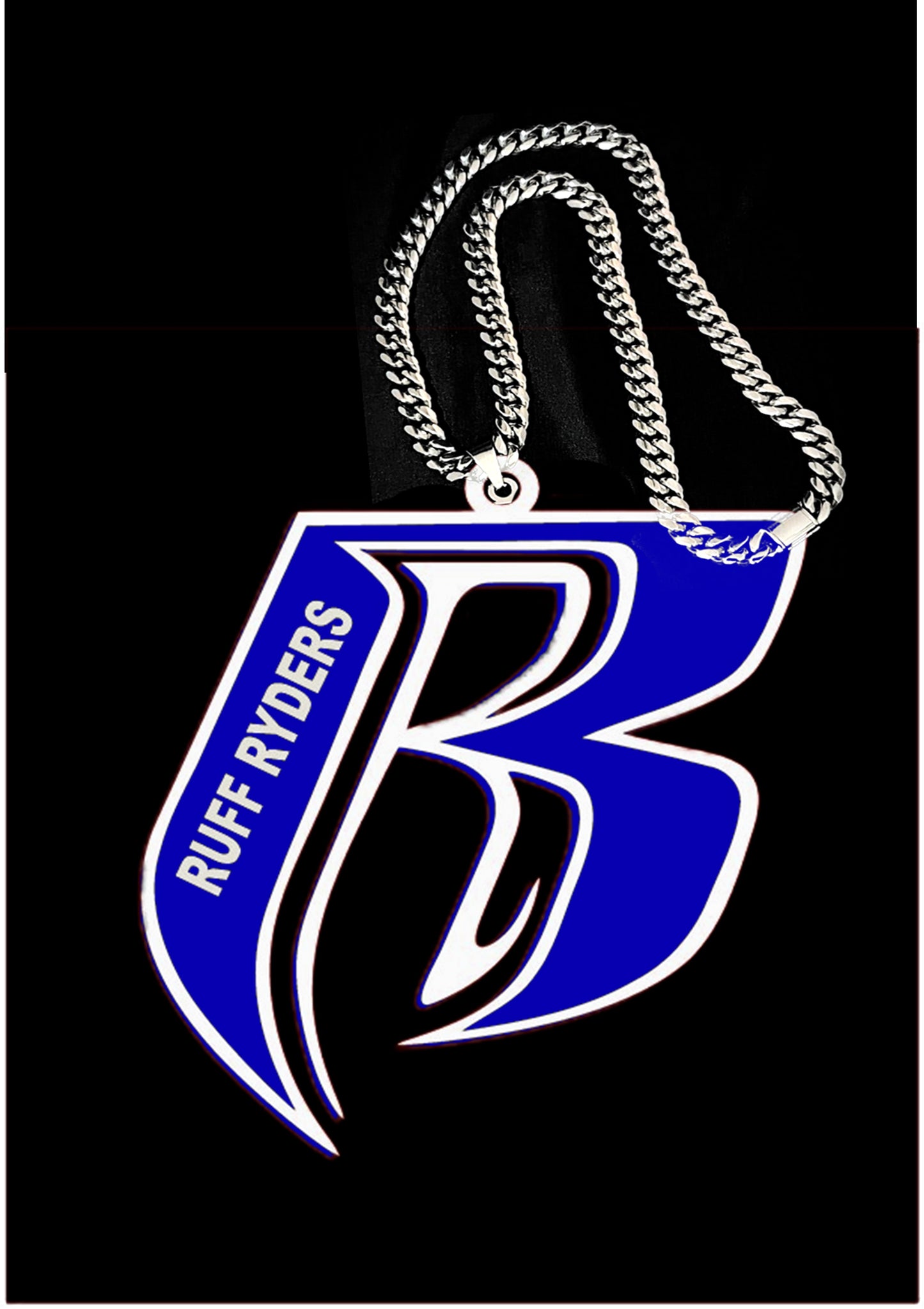 Custom Name OR "Ruff Ryders" Stainless Steel RR Pendant - 4 COLORS TARNISH FREE