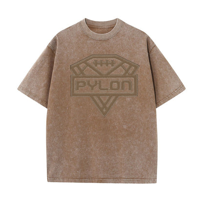 Pylon Embroidered Stonewashed Tee Khaki