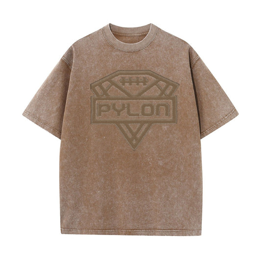 Pylon Embroidered Stonewashed Tee Khaki