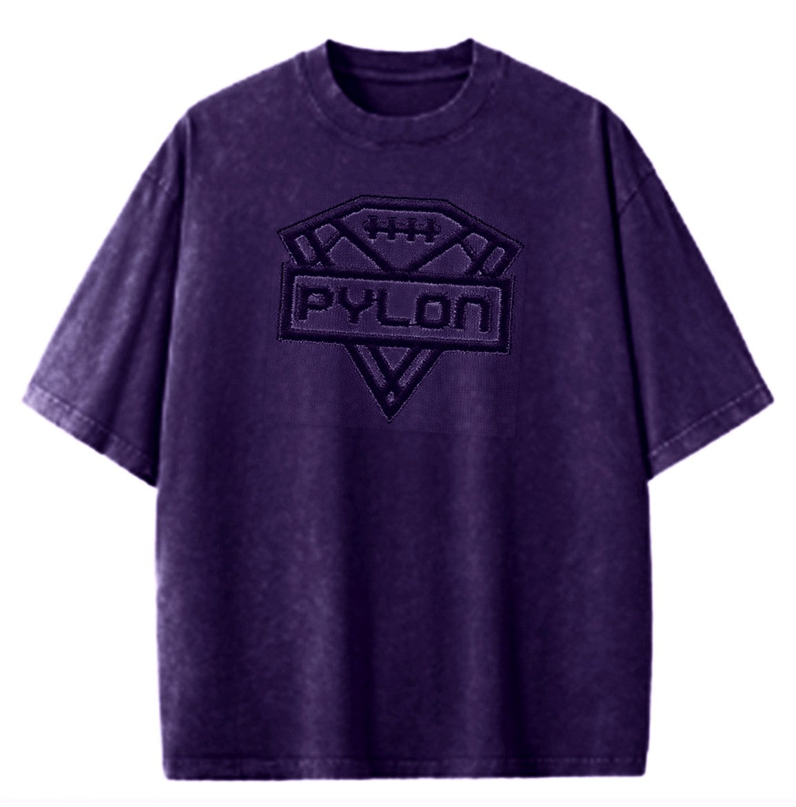 Pylon Embroidered Stonewashed Tee Purple