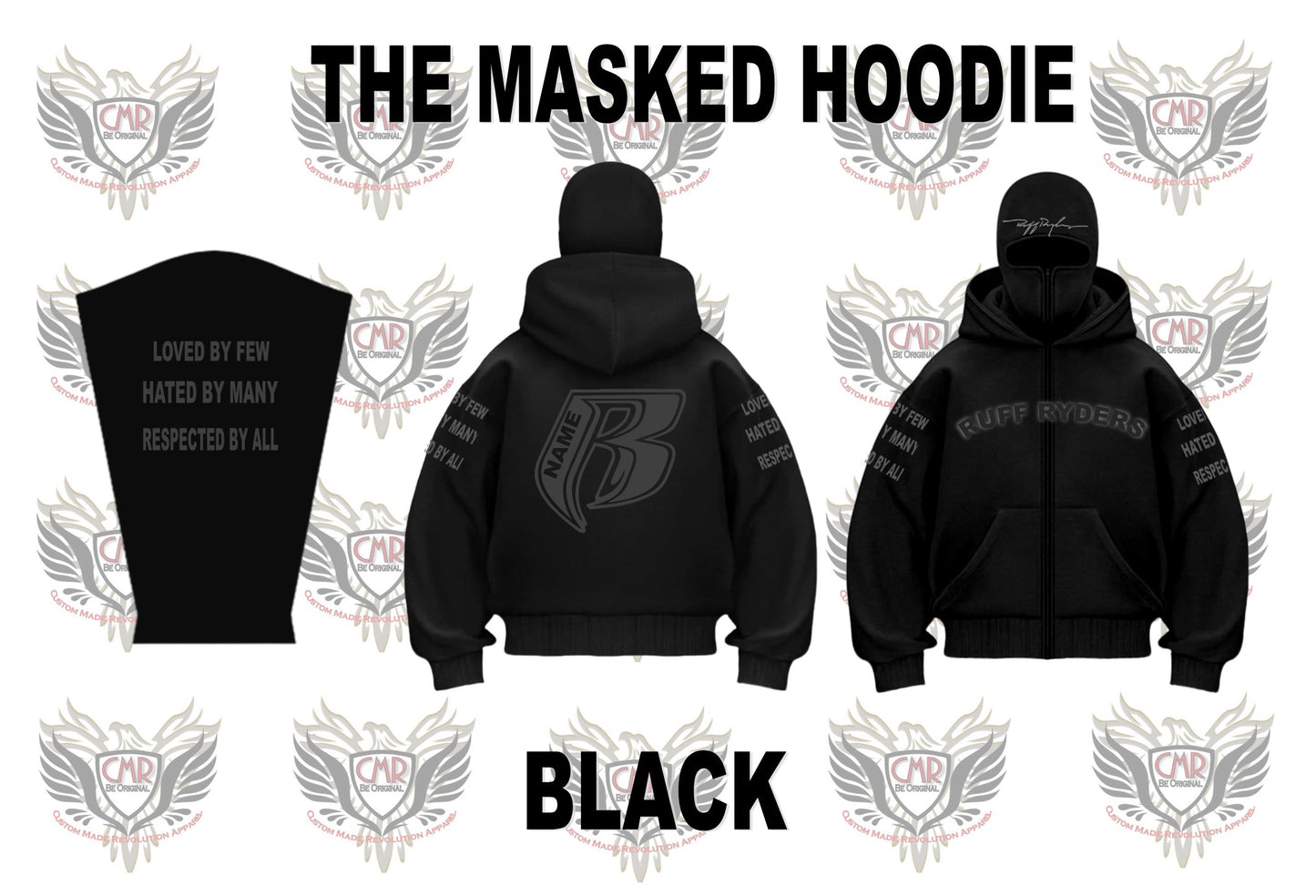 The Masked Hoodie - Heavy Fleece Fully Embroidered - Add Your Name