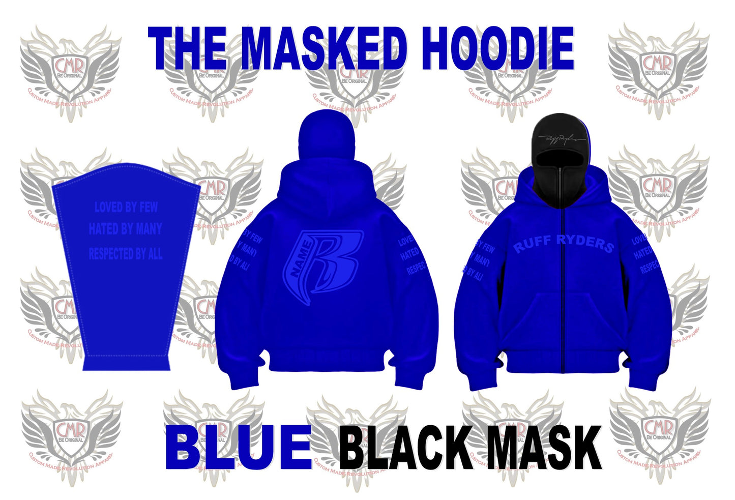 The Masked Hoodie - Heavy Fleece Fully Embroidered - Add Your Name