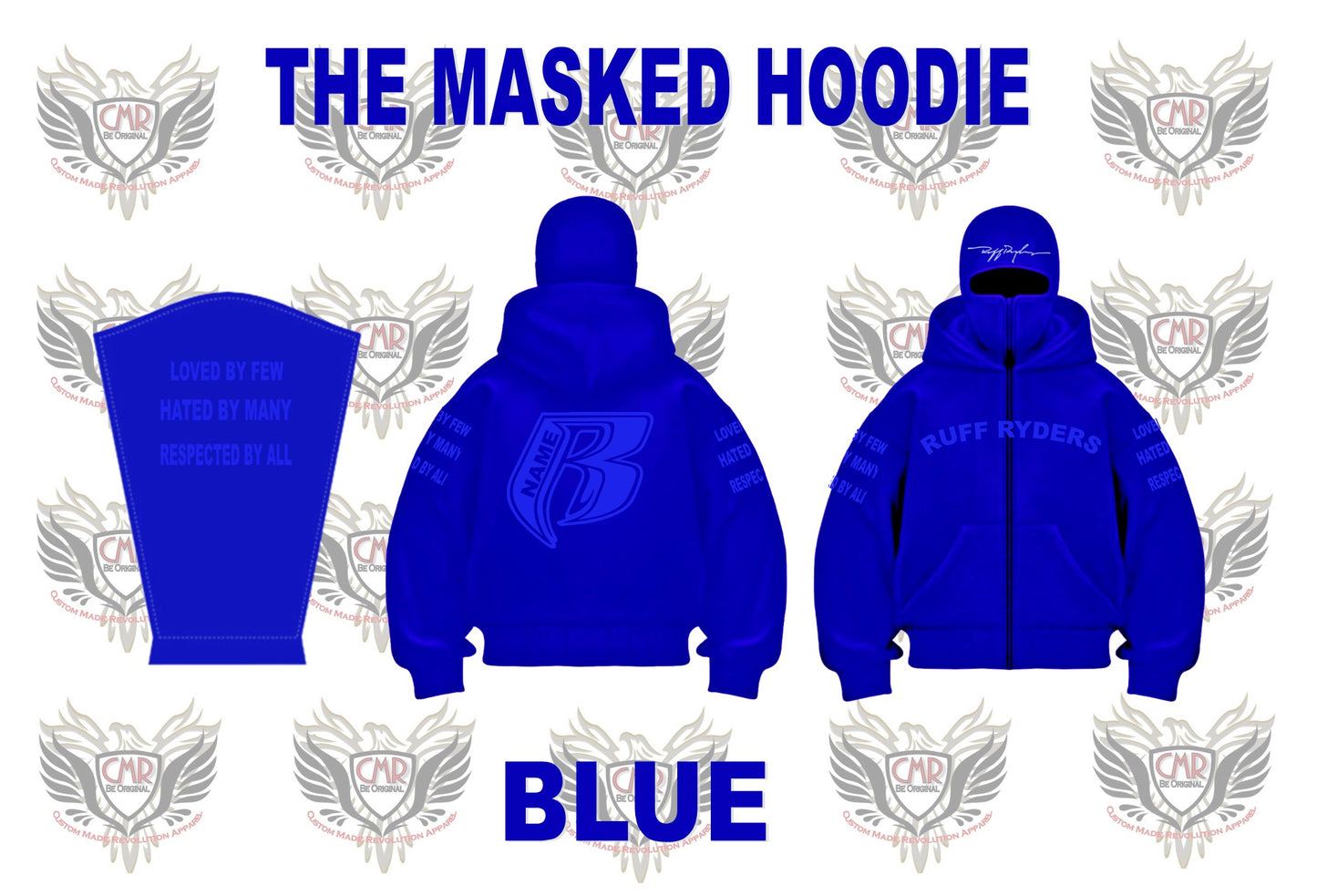 The Masked Hoodie - Heavy Fleece Fully Embroidered - Add Your Name