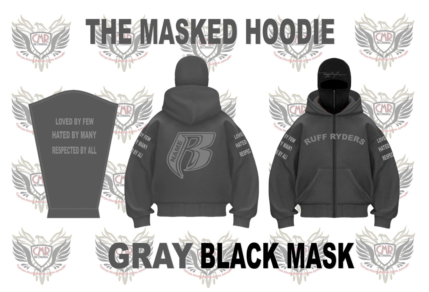 The Masked Hoodie - Heavy Fleece Fully Embroidered - Add Your Name