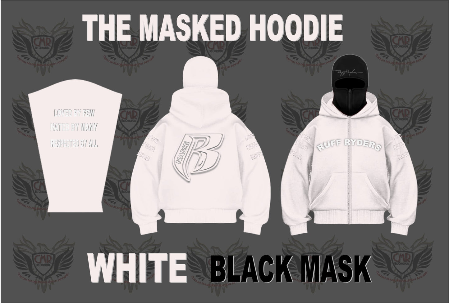 The Masked Hoodie - Heavy Fleece Fully Embroidered - Add Your Name