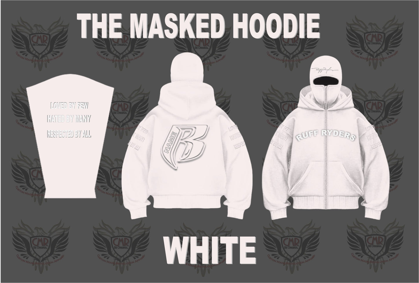 The Masked Hoodie - Heavy Fleece Fully Embroidered - Add Your Name