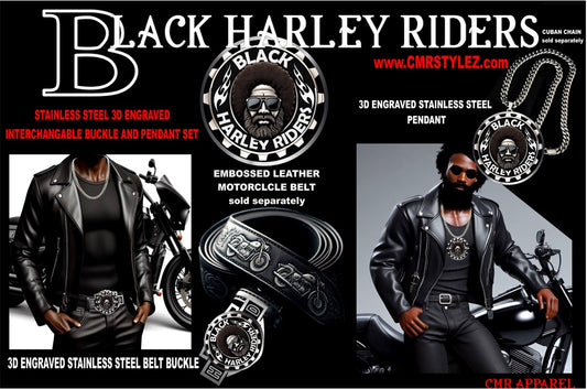 BHR Stainless Steel 3D Interchangeable Belt Buckle and Pendant - Gold or Silver - Belt Strap and Chain Sold Separately