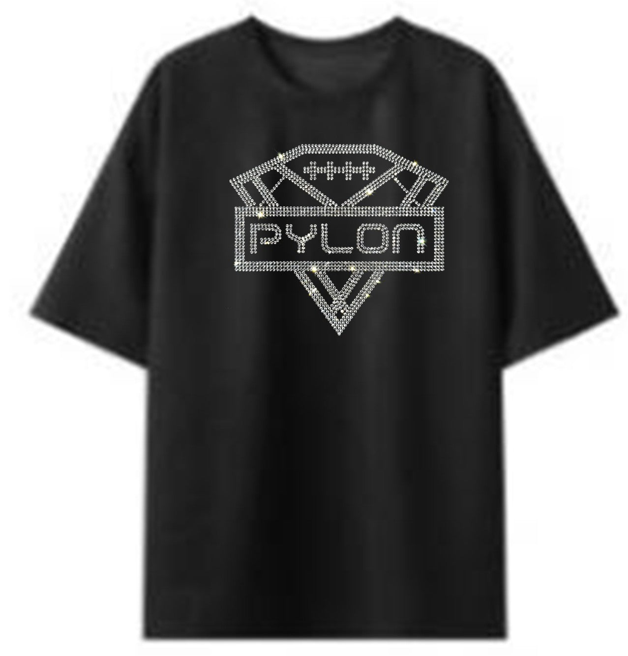 Pylon Suede Rhinestone Tee Black