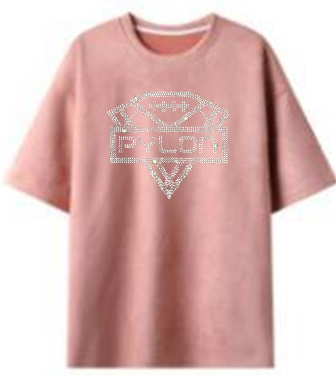Pylon Suede Rhinestone Tee Pink