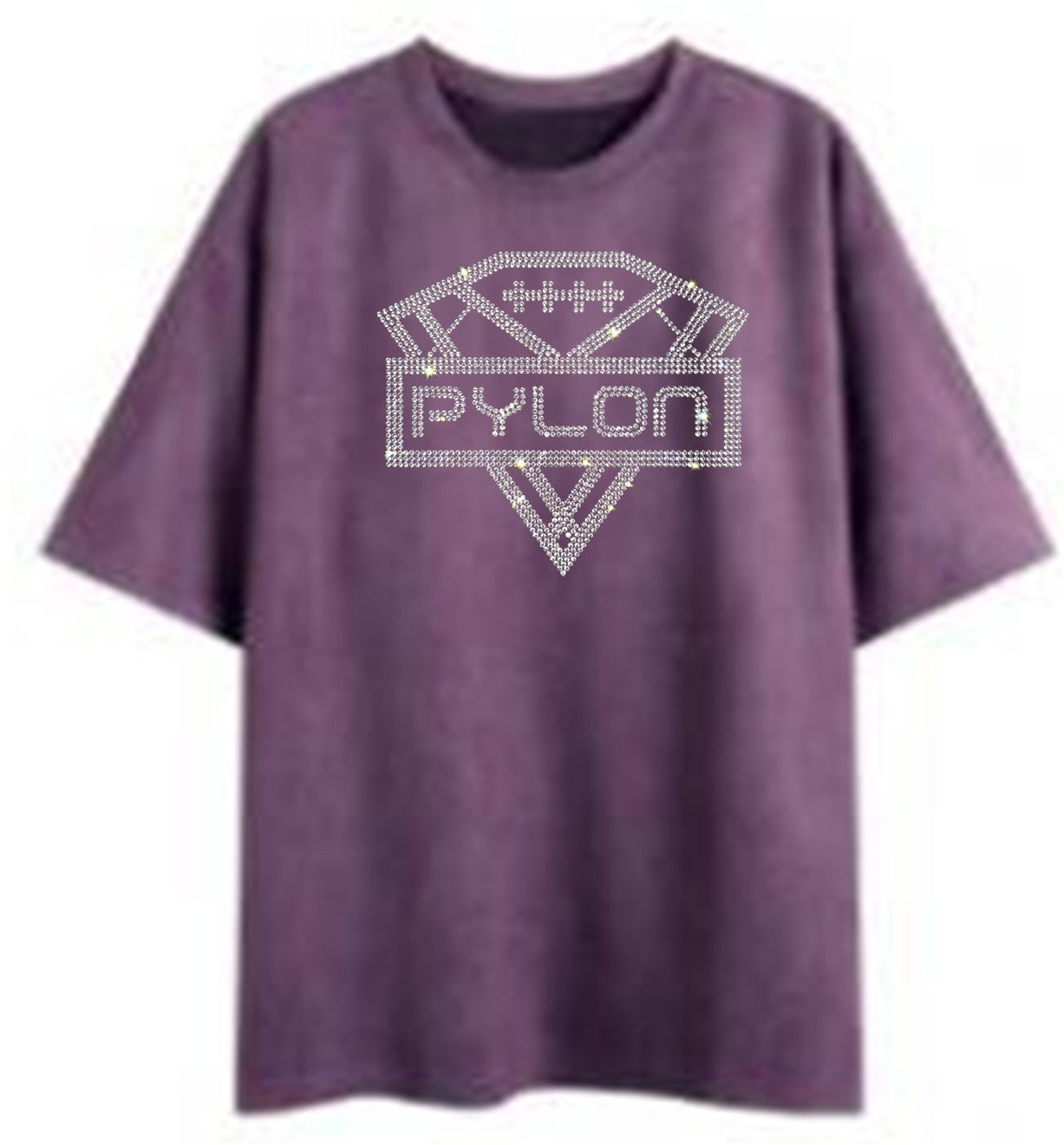 Pylon Suede Rhinestone Tee Purple