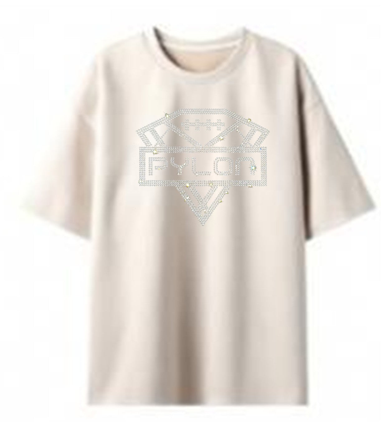 Pylon Suede Rhinestone Tee White