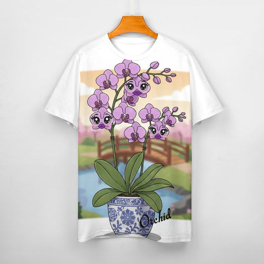 Plant Love Ice Silk Tee - Orchid Purple