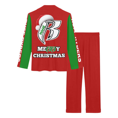 RR Christmas Pajamas - Womens Rd/Grn/Wht Ruff Ryders - ADD YOUR NAME