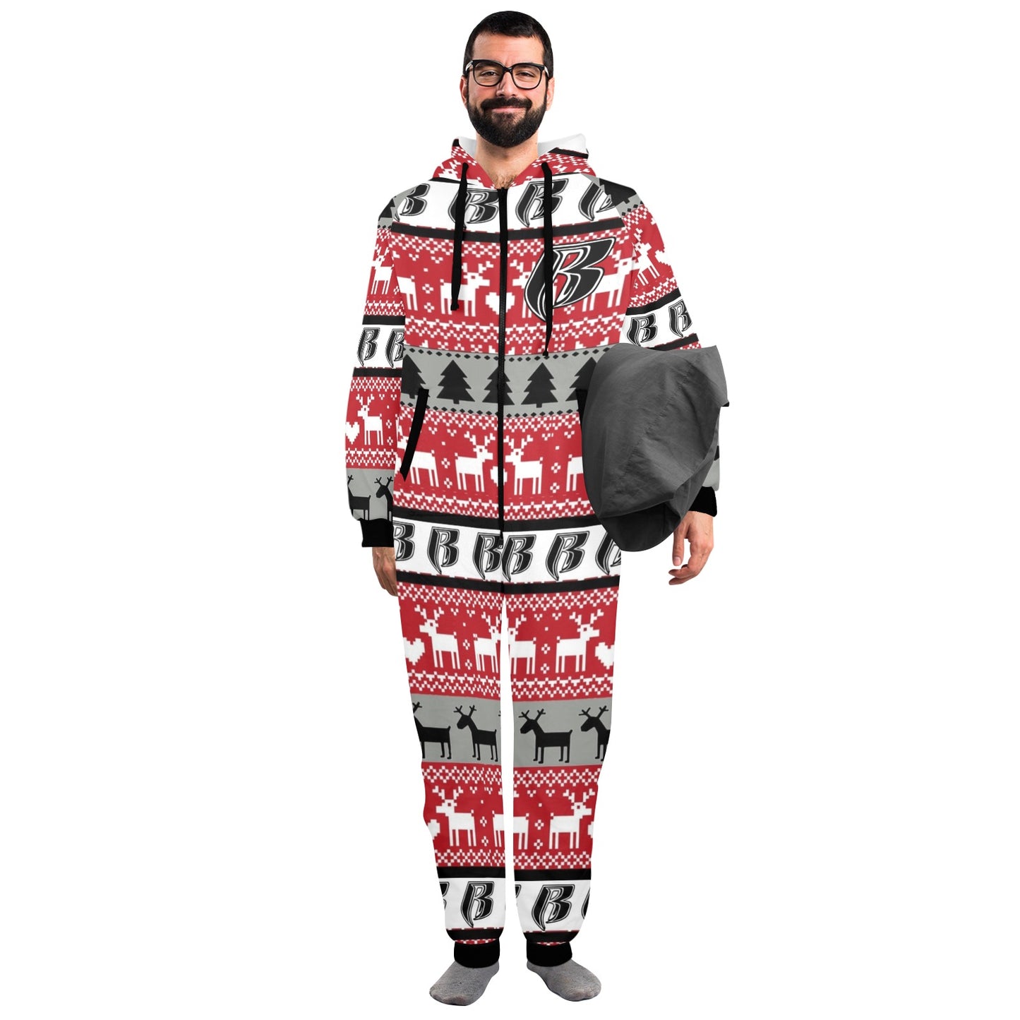 RR Christmas Onesie - Blk/Red/Gry