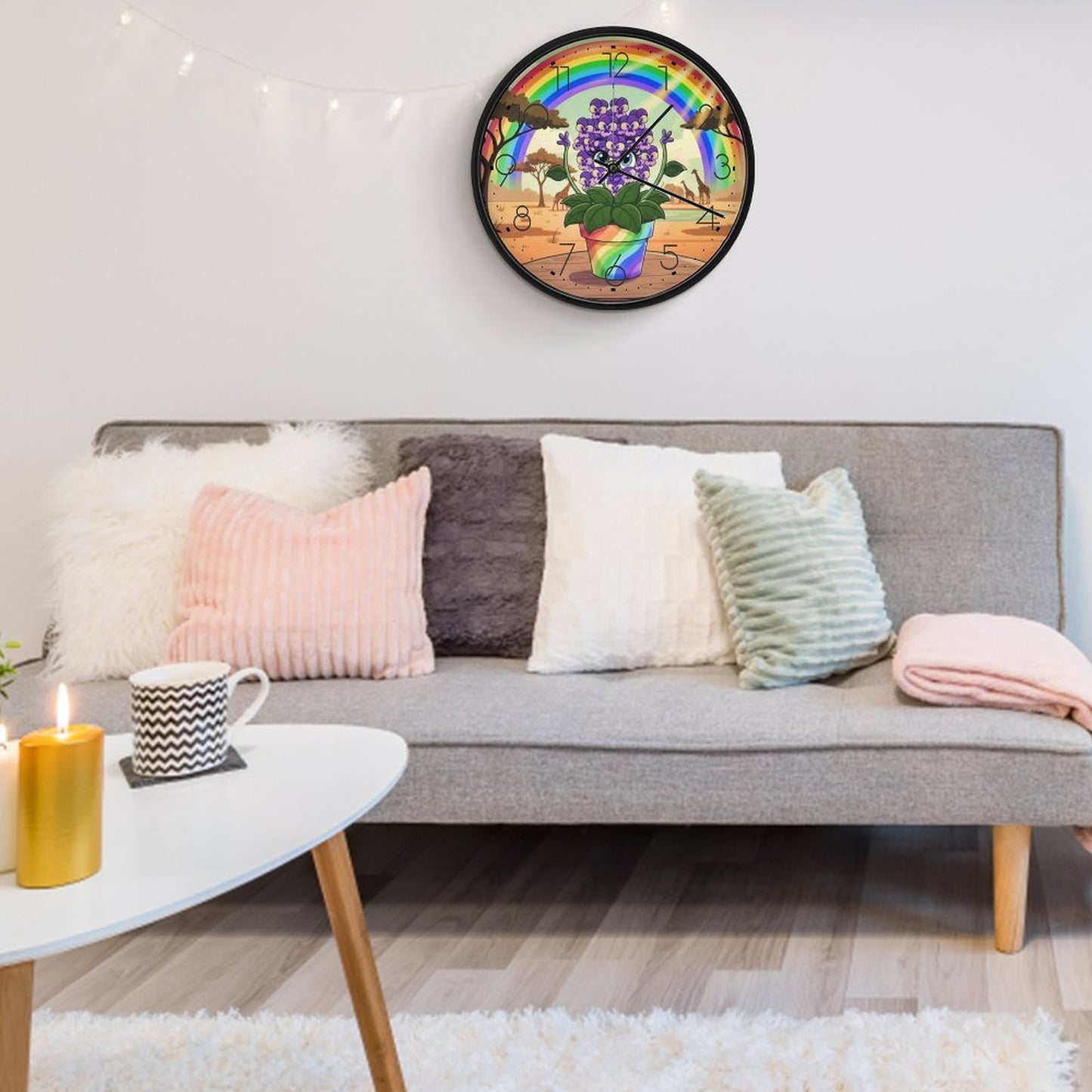 Plant Love 10x10 Wall Clock - African Violet