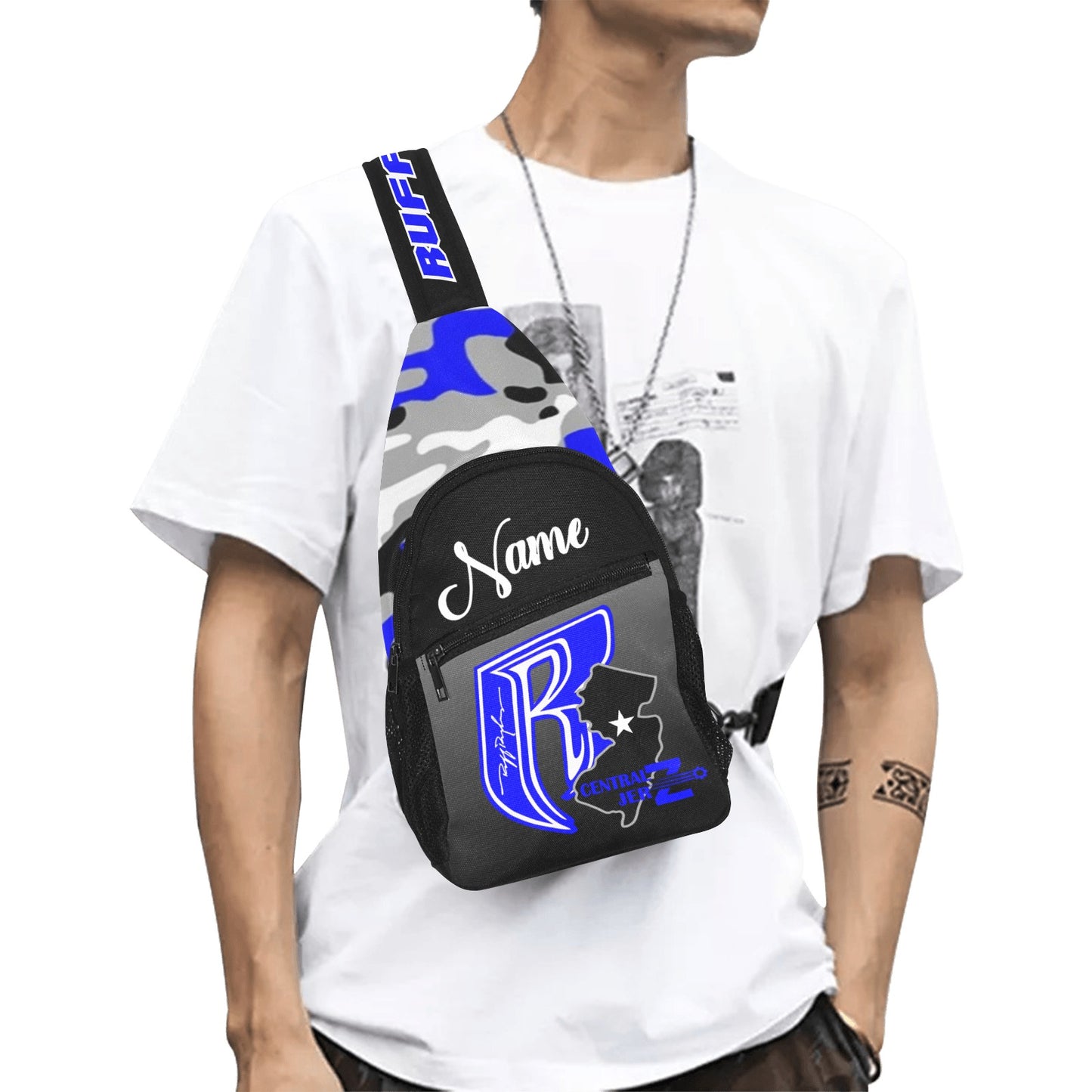 Central JerZ  Crossbody Bag Blue Camo