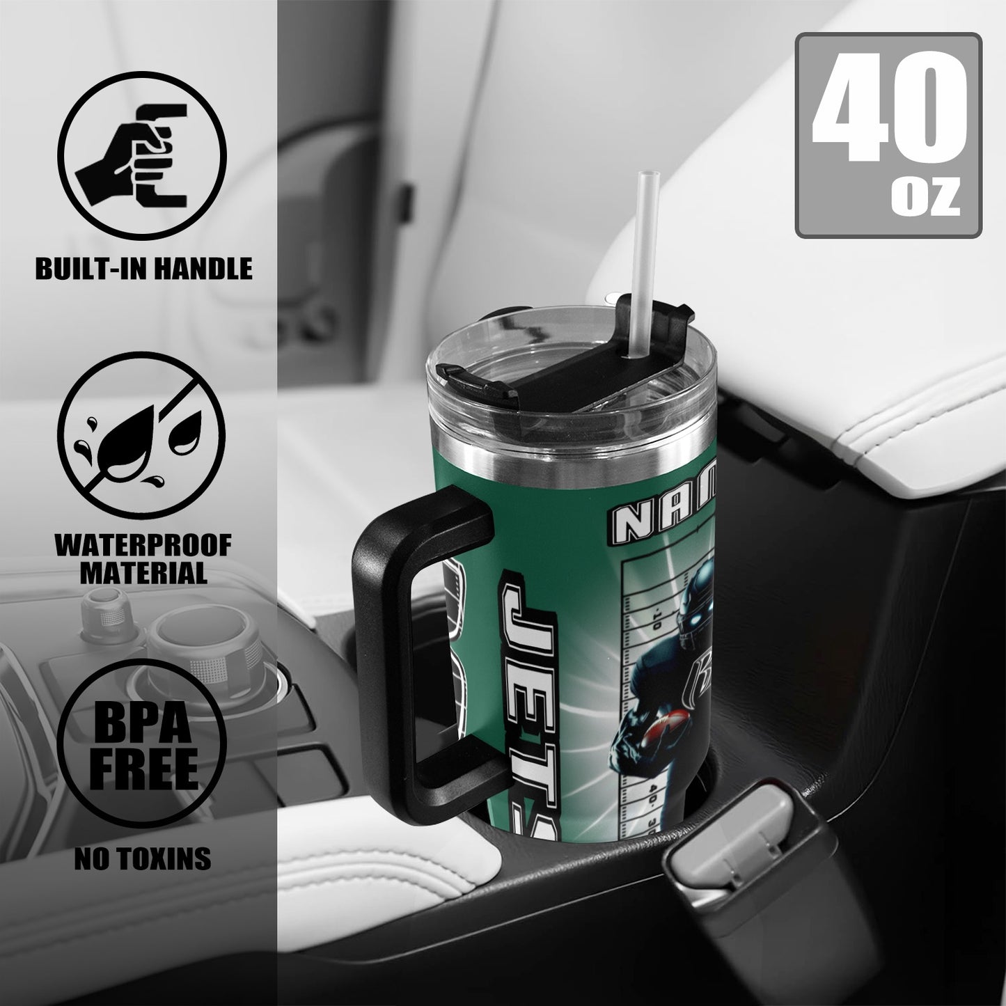 RR JETS 40OZ STAINLESS STEEL TUMBLER 2025