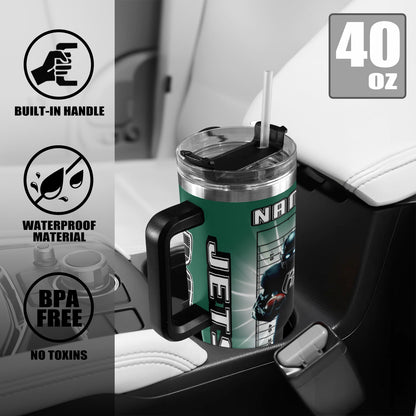 RR JETS 40OZ STAINLESS STEEL TUMBLER 2025