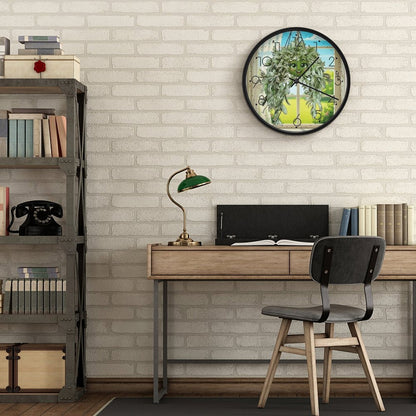 Plant Love 10x10 Wall Clock - Pistachio White Tradescantia